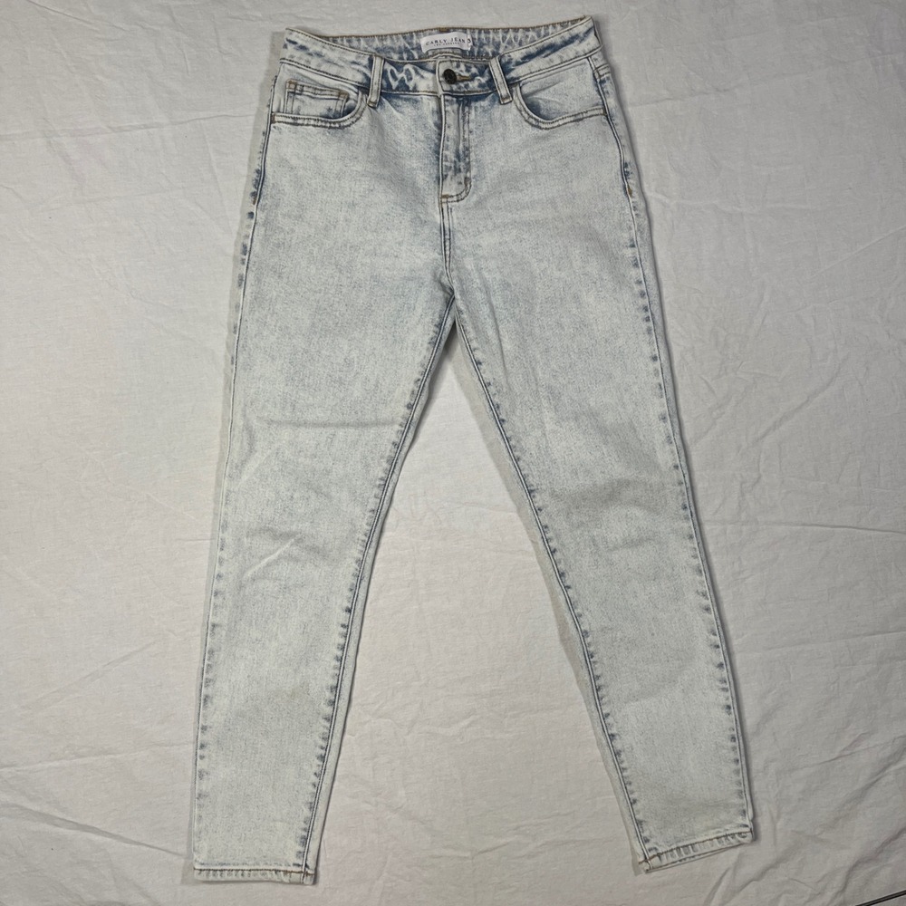 Carly Jean Los Angeles Womens Light Acid Wash High Rise Skinny Jeans Size 3